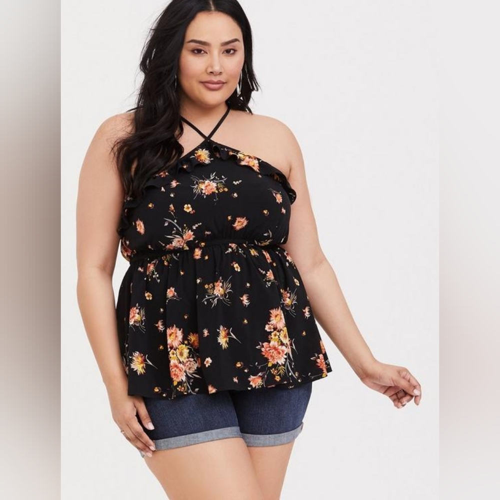 Torrid Cross Neck Babydoll Top